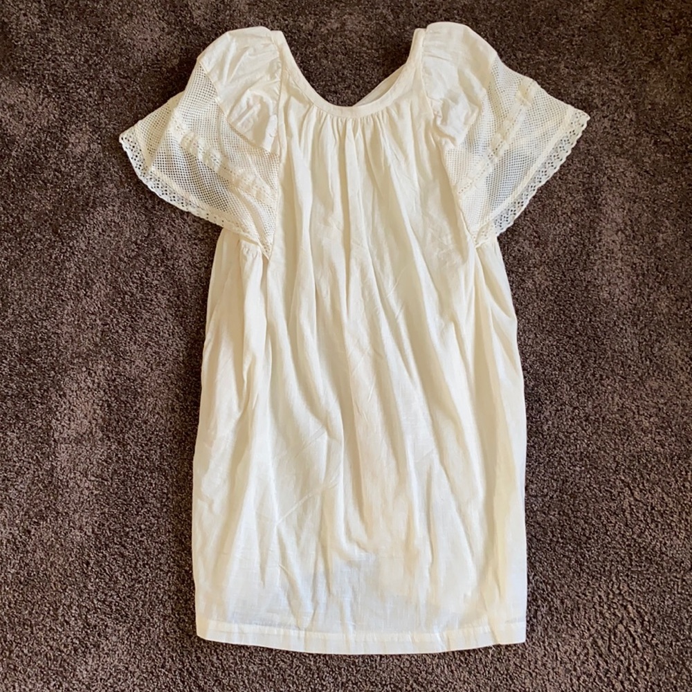 NWT Old Navy Cream Flutter Sleeve Detailed Mini Swing Dress for Women